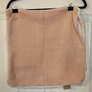 UGG Pink and White Sherpa Pillow Case/Cover - 17" x 17" - Very Soft!